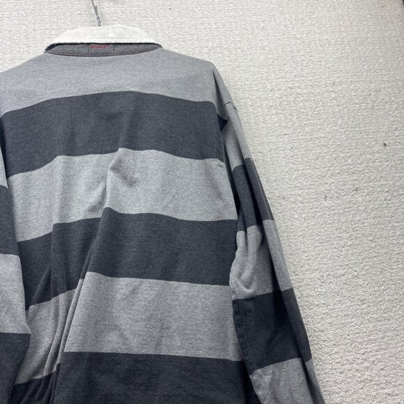 Gant Rugby Polo Long sleeve Shirt Mens XL Grey Striped Preppy 90s Dark Academia - Picture 12 of 14
